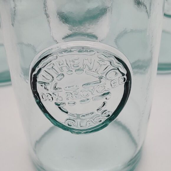 Vintage San Miguel 100% Authentic Recycled Glass 16oz Tumblers Set Of 6 - Picture 5 of 5